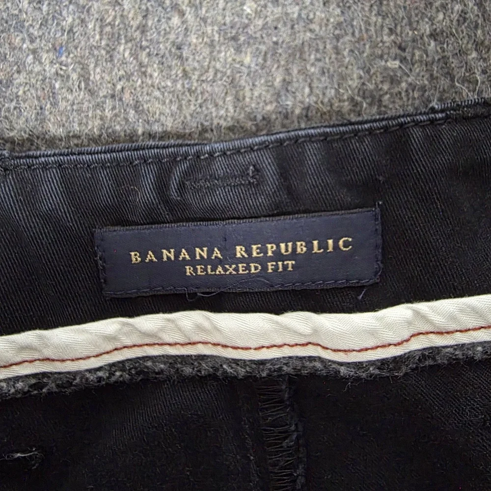 VTG Banana Republic Relaxed Fit Cargo Pants‎ Mens 36x33 Black Cotton Twill Y2K
